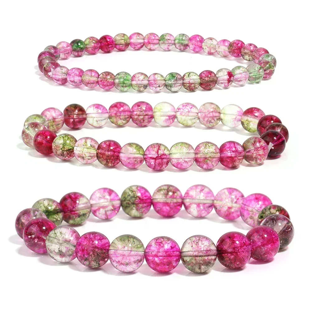 Bijoux pastèque Tourmaline fantôme cristal Bracelet mode charme cadeau Couple bijoux en gros haute qualité Quartz Bracelet