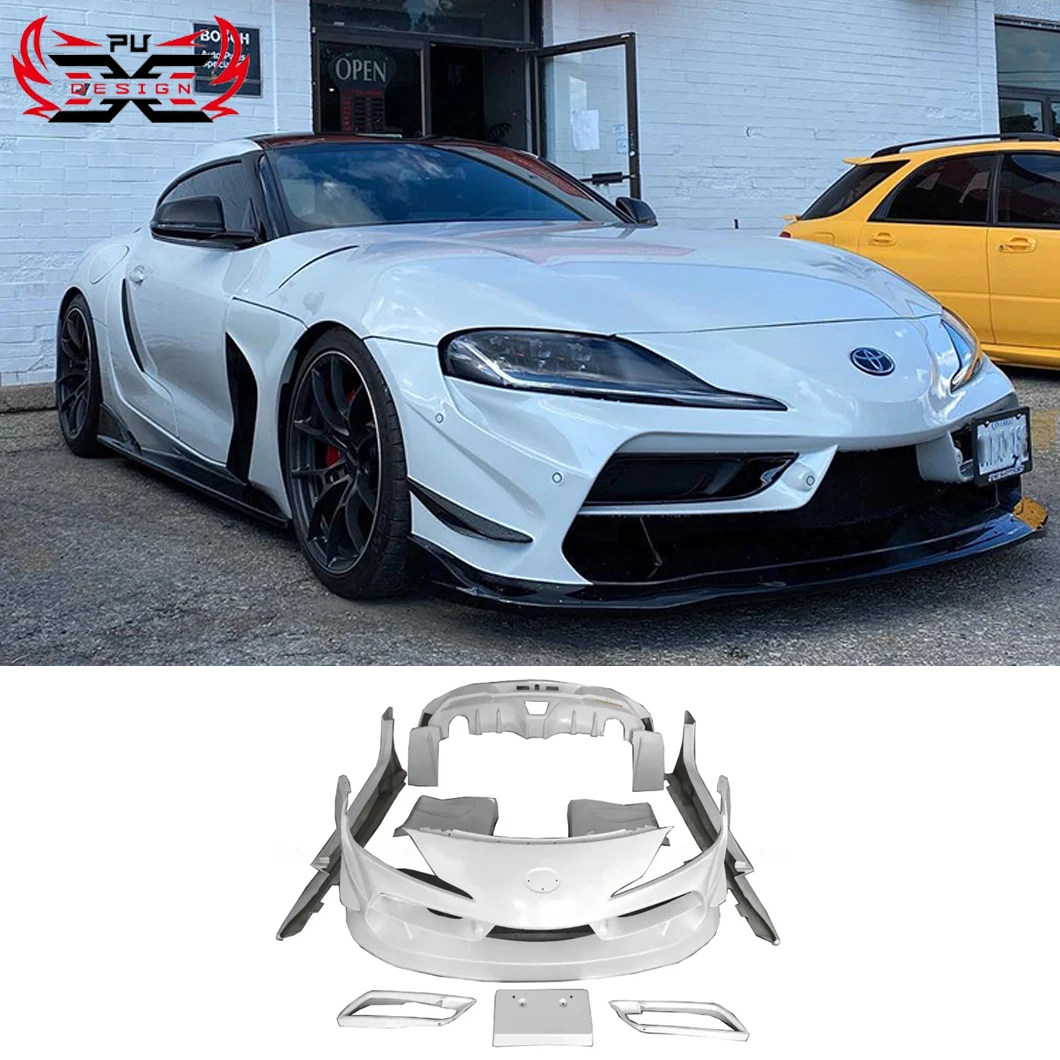 

PU-Design FRP Front Rear Bumper Diffuser Fender Side Skirt for Supra A90 A91 MK5 Bumper Upgrade ING Style Body Kit Wholesaler