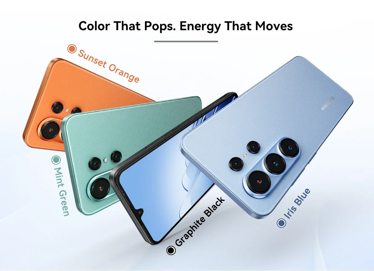 Blackview Wave 10C Smartphone, 6.88 Inch HD+ IPS Screen,4GB RAM+32GB ROM, Ultra Thin 9.1mm Lightweight 205g Mobile Phone, 32MP Main Camera, 1080P FHD Video Recording, 5000mAh Large Capacity Battery, Doke AI 2.0, Free TPU Protective Case