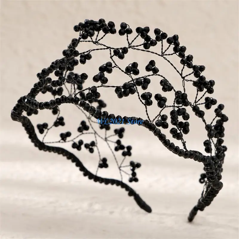 

G5GC Rhinestones Headbands Makeup Bridal Headdress Party Headwear for Vacation Travel
