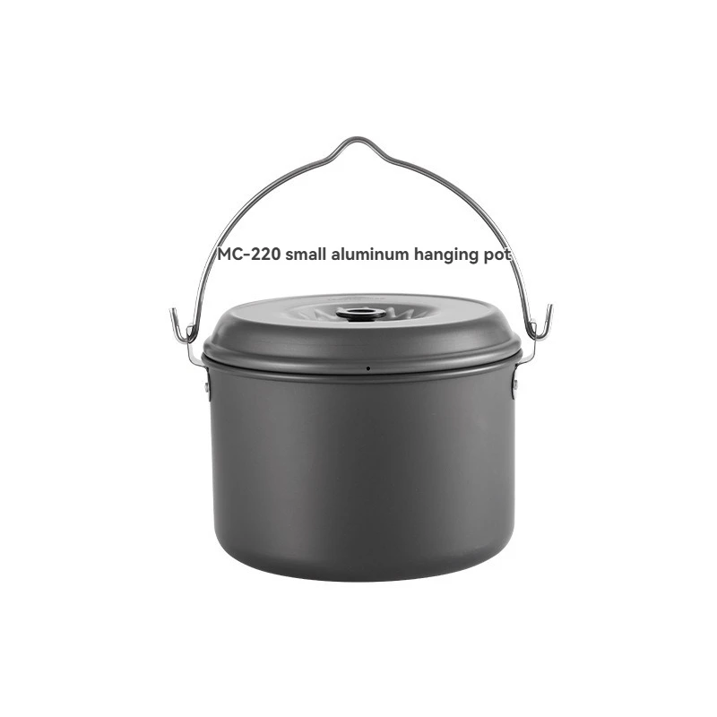 MC-220 Aluminum Alloy Cooking Pot Camp Cooking Utensil and Pot Kit Durable Camping Kitchen Pot Cookware Sets for Outdoor