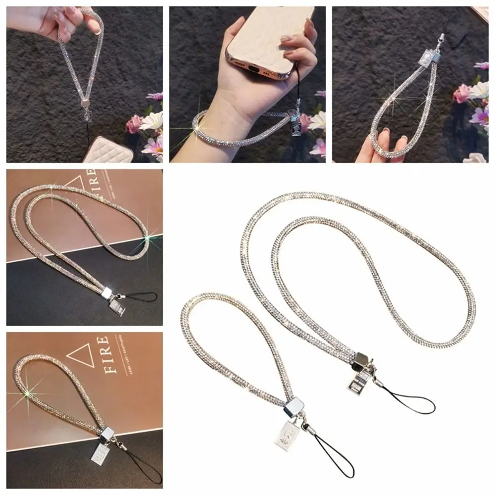 Mobile Phone Lanyard Luxury Rhinestone Lanyard Wrist Chain High-end Short Diamond-encrusted Bracelet Antiloss Reinforced Lanyard