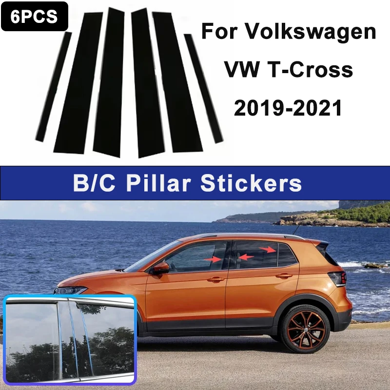 

Suitable For Volkswagen VW T-Cross 2019-2021 car window decorative strips, used for center pillar decoration, automotive part