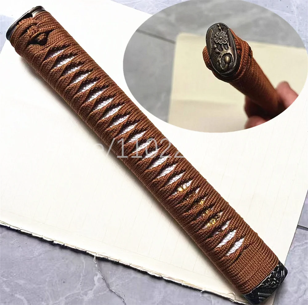 Unique Brown Tsuka Handle Hilt Alloy Fuchi Kashira Menuki For Real Japan Samurai Katana Sword Fittings Accessory