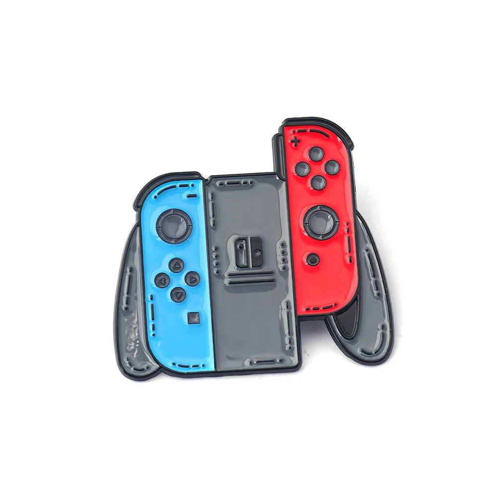 Creative Game Cartoon Brooch Handle Shield Headset Flower Dinosaur 90's Gamer Vintage Console Metal Badge Punk Pins Jewelry Gift