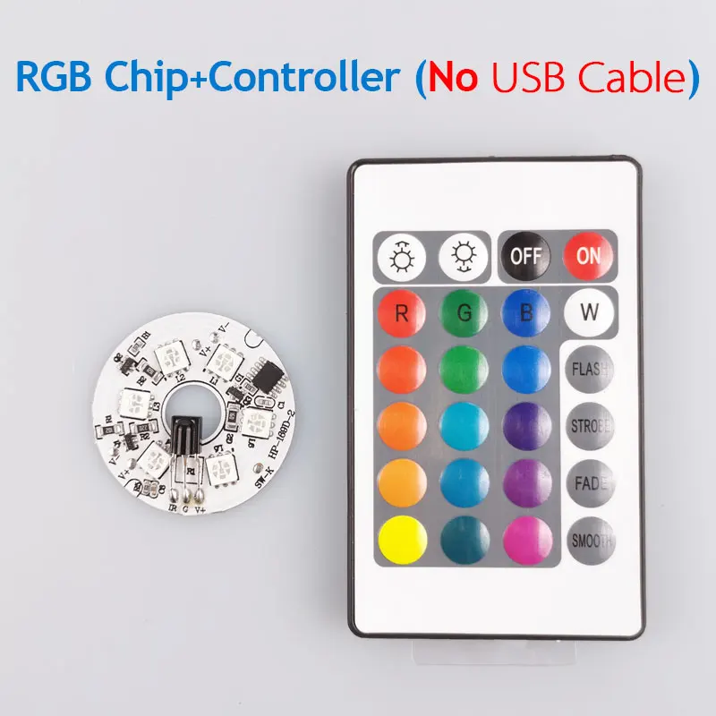 Input DC5V Low Voltage Colorful Gradient LED RGB light board and 1/1.5Meter Black or White USB Cable and Remote control