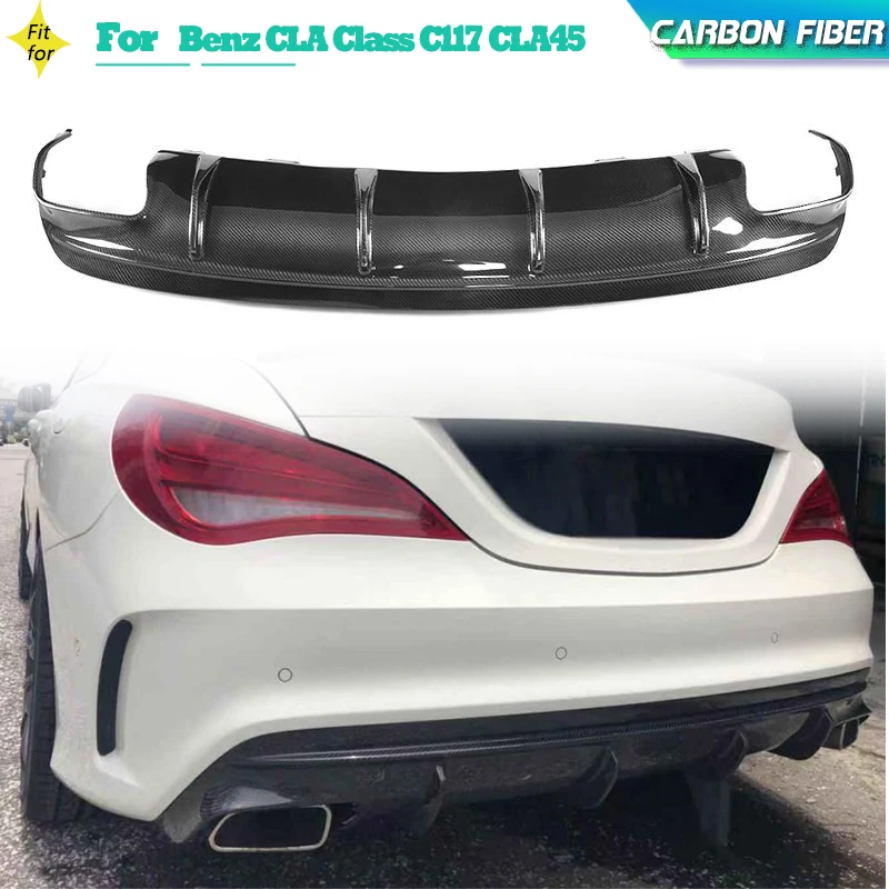 Carbon Fiber Rear Bumper Diffuser For Mercedes Benz C117 W117 CLA200 CLA260 CLA45 Facelift AMG 16-19 Rear Diffuser Gloss Black