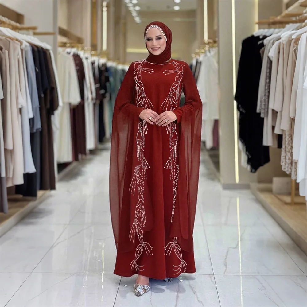 

Марокканский кафтан Eid Djellaba Diamonds Jalabiya женское мусульманское вечернее платье Femme Musulmane Vestidos Jalabiya Kebaya кафтан