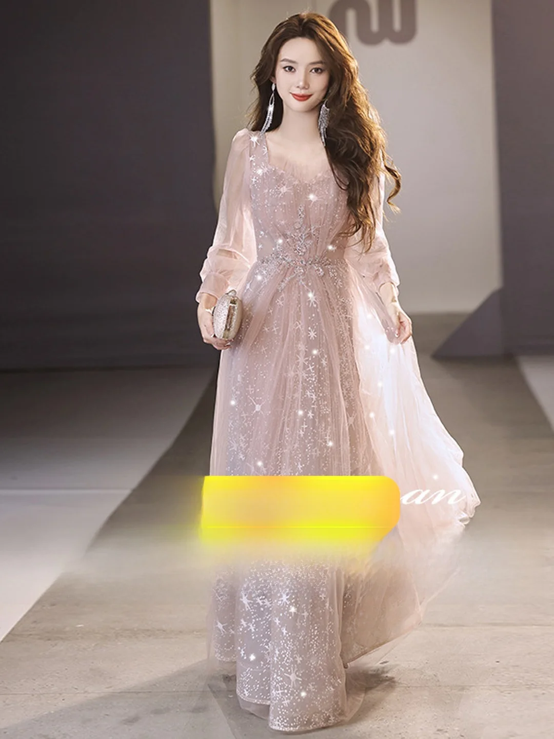 

plus Size Evening Gown for Women Ele Luxury High Waist Long Sve Pink Ball Dr Sexy Knowleable Sequin Princ Sle