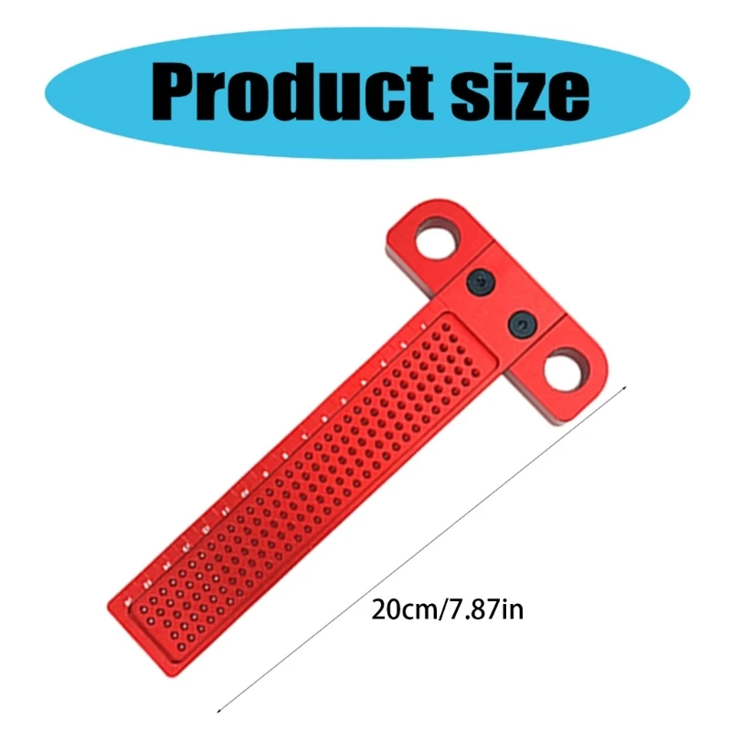 Y6gd Woodworking Scriber T-Square Rule Ruler Aluminum Carpenter Ruler T Square