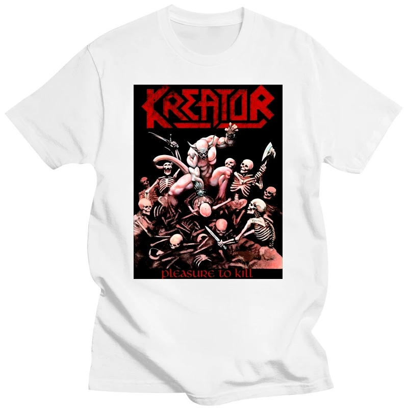 Men'S T-Shirts Summer Style Fashion Swag Men T Shirts. Kreator Pleasure To Kill T-Shirt White New