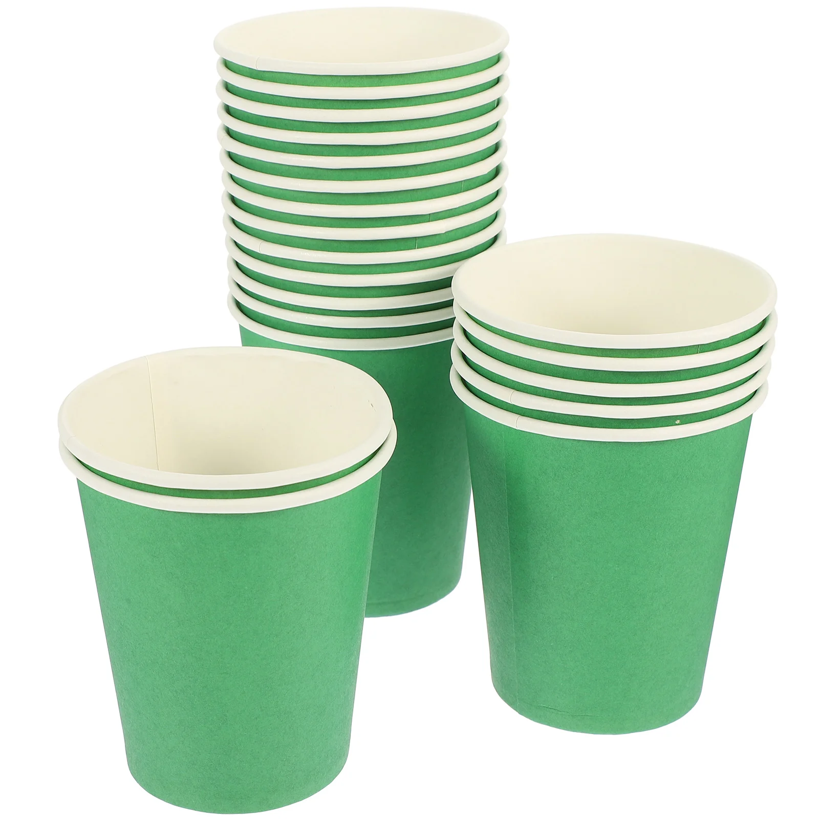 

50 Pcs Coffee Cups Green Paper Practical for Hot Drinks Disposable Single-use Wedding St Patrick's Party Food-grade Beverage