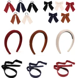 Fashion New girls Plaid cordury Hair large bow pony style padded HAIR ACCESSORIES headbands  hairband