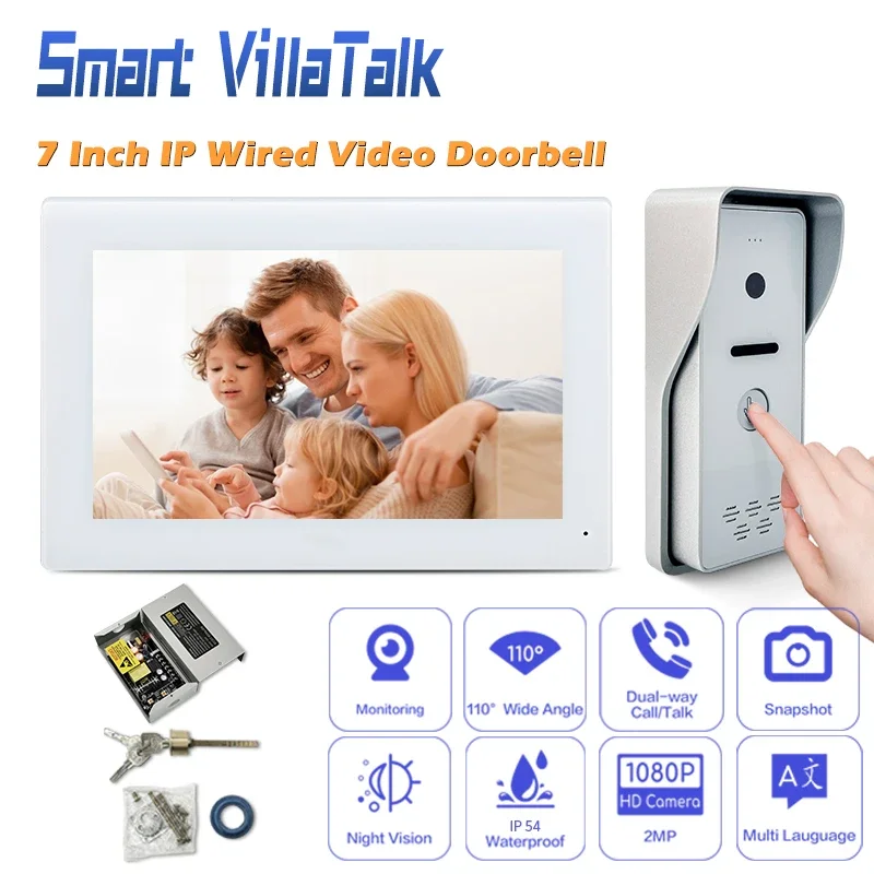 

Factory whole salecable CAT5/6 connection video door phone tcpip protocal doorbell intercom system for outdoor factory