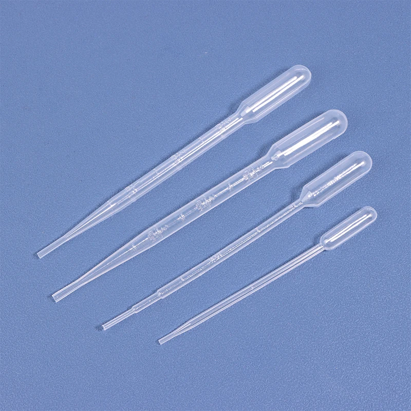 100Pcs/Lot Laboratory Pipette 0.2/1/2/3ml 5ml Plastic Disposable Graduated Container Liquid Dropper Equipment Straw Makeup Tools