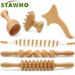 Wood Therapy Massage Tools,Lymphatic Drainage Massager,Maderoterapia Kit,Anti Cellulite Complete Body Sculpting Tools for Relax