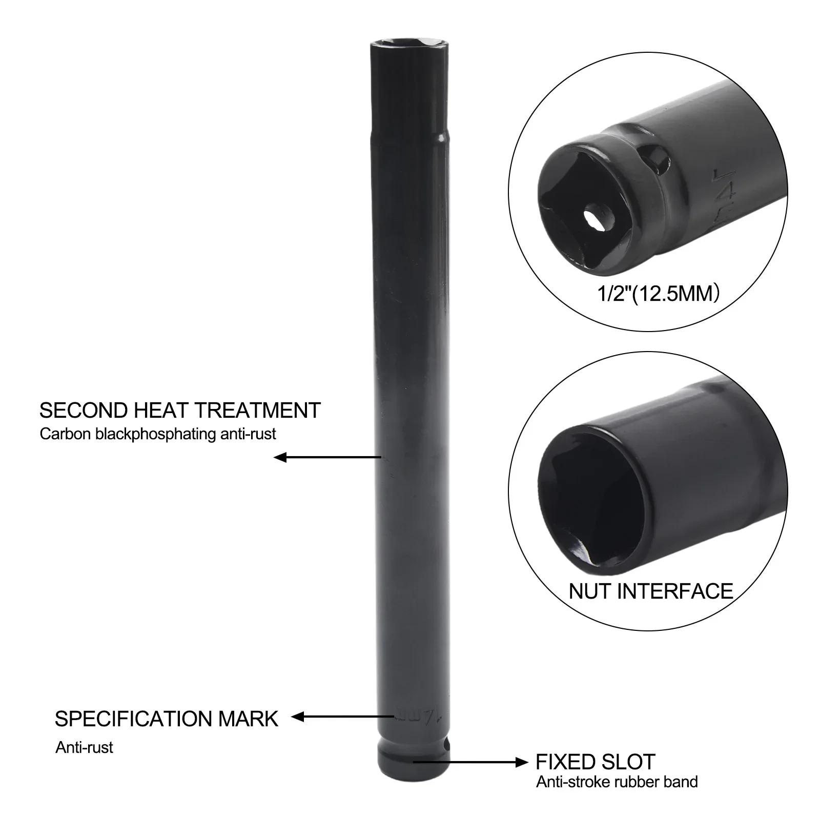 

1pc 200mm Long Wrench Sockets 1/2" Drive Deep Wrench Socket Adapters Spanner Converter Reducer Electric Hex-Wrenchs