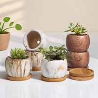 2pcs Ceramic Water Transfer Succulent Flower Pots Creative Nordic Gardening Art Vase Home Office Decorations Gardening Supplies