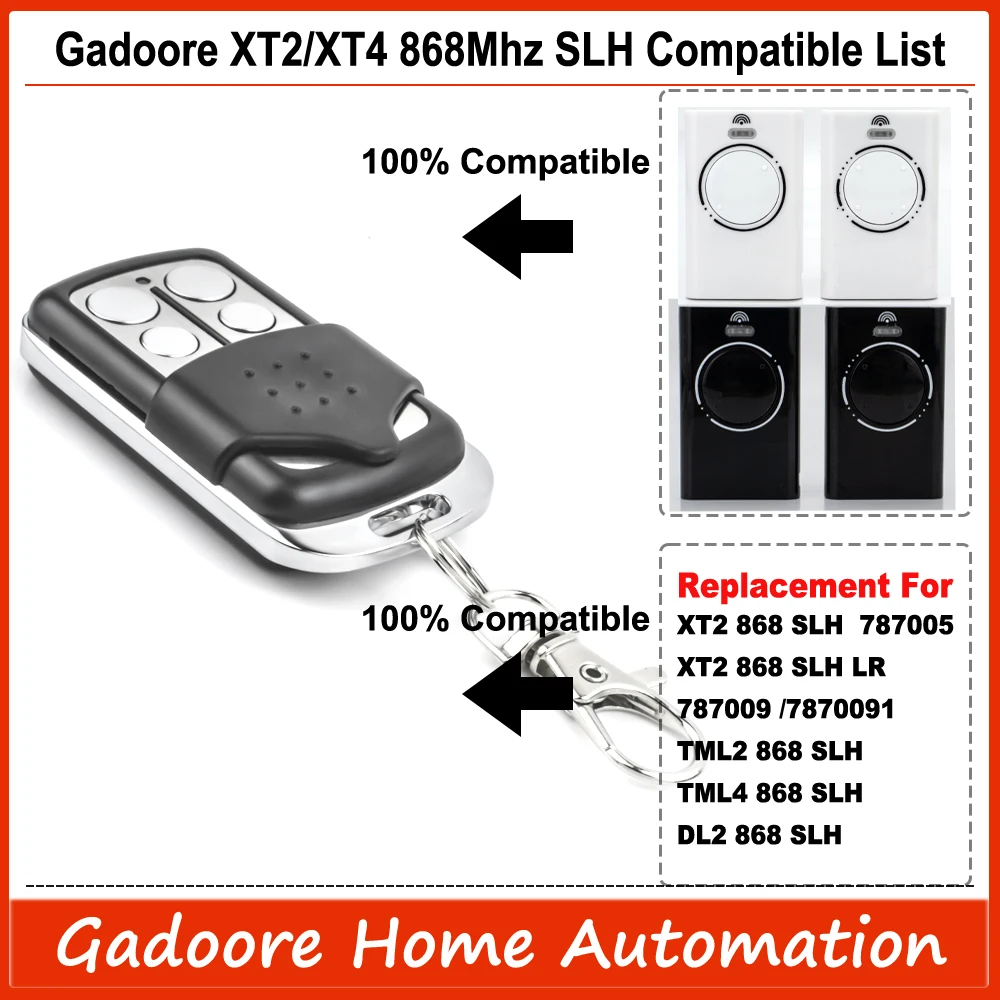 Gadoore XT2 XT4 868 SLH LR Garage Door Remote Compatible with 868Mhz Frequency XT2 XT4 868 SLH, XT2 XT4 868 SLH LR