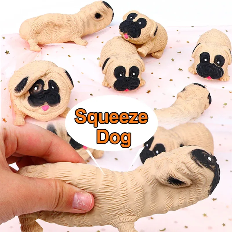 TOPMAYA Anti-Stress jouet carlin chien presser Fidget jouets Tpr Squishy drôle soulagement du Stress pour enfants adultes cadeau accessoire 1 pièces J166