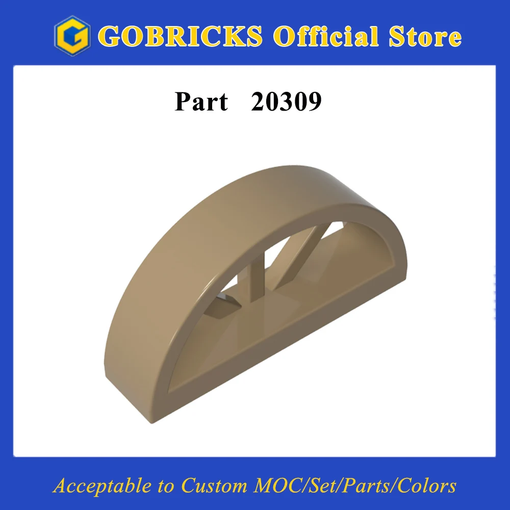 

Gobricks 1 шт. 20309 MOC кирпичи окно 1x4x1 2/3 детали закругленный верх, совместимый с моделью строительных блоков для детей DIY красный цвет