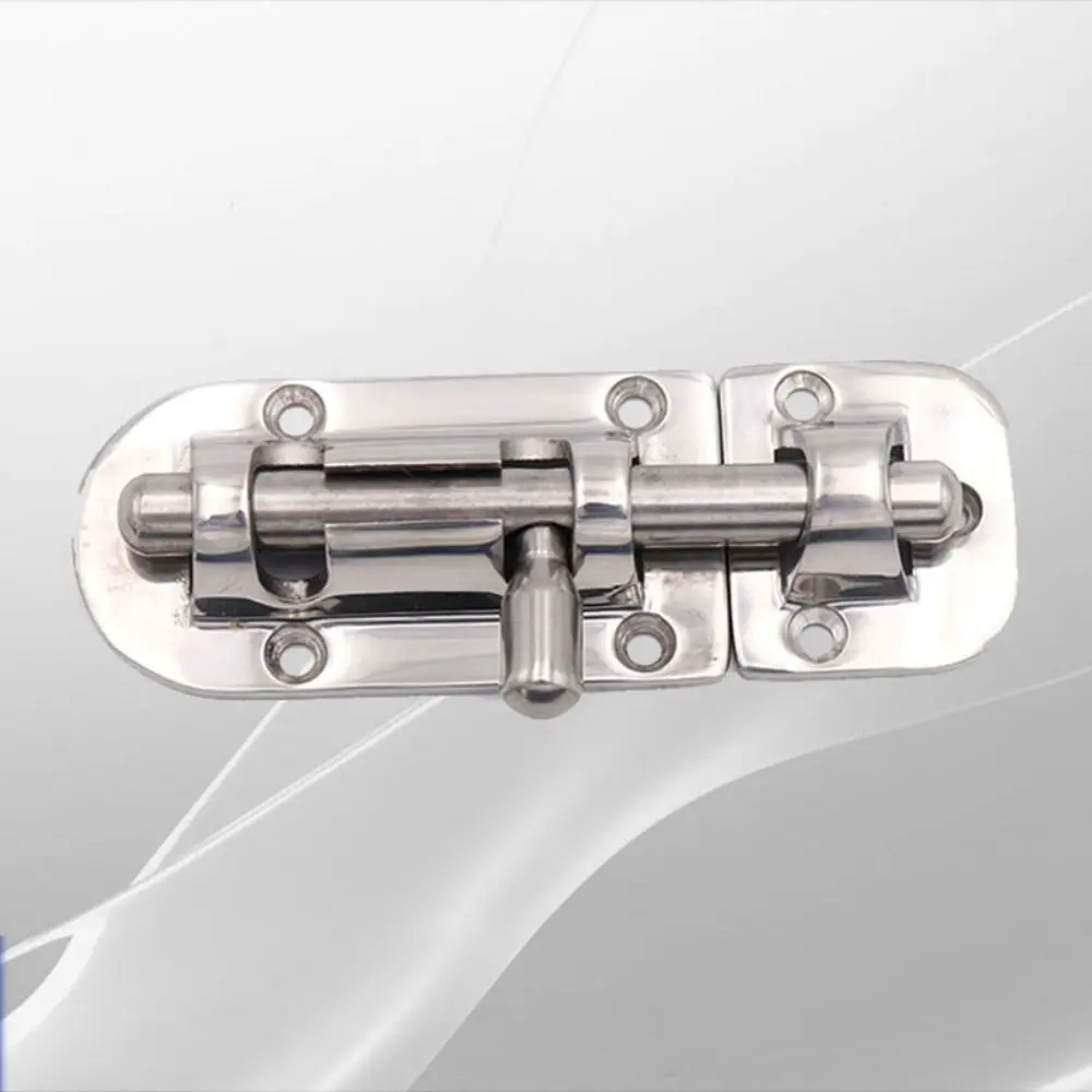 Kunci Gerbang Kapal Laut dari Baja Anti Karat, Perlengkapan Tebal, Pengikat Palka Kapal Laut, Pengunci Barel Geser Perak yang Tahan Lama, Kunci Pengaman RV