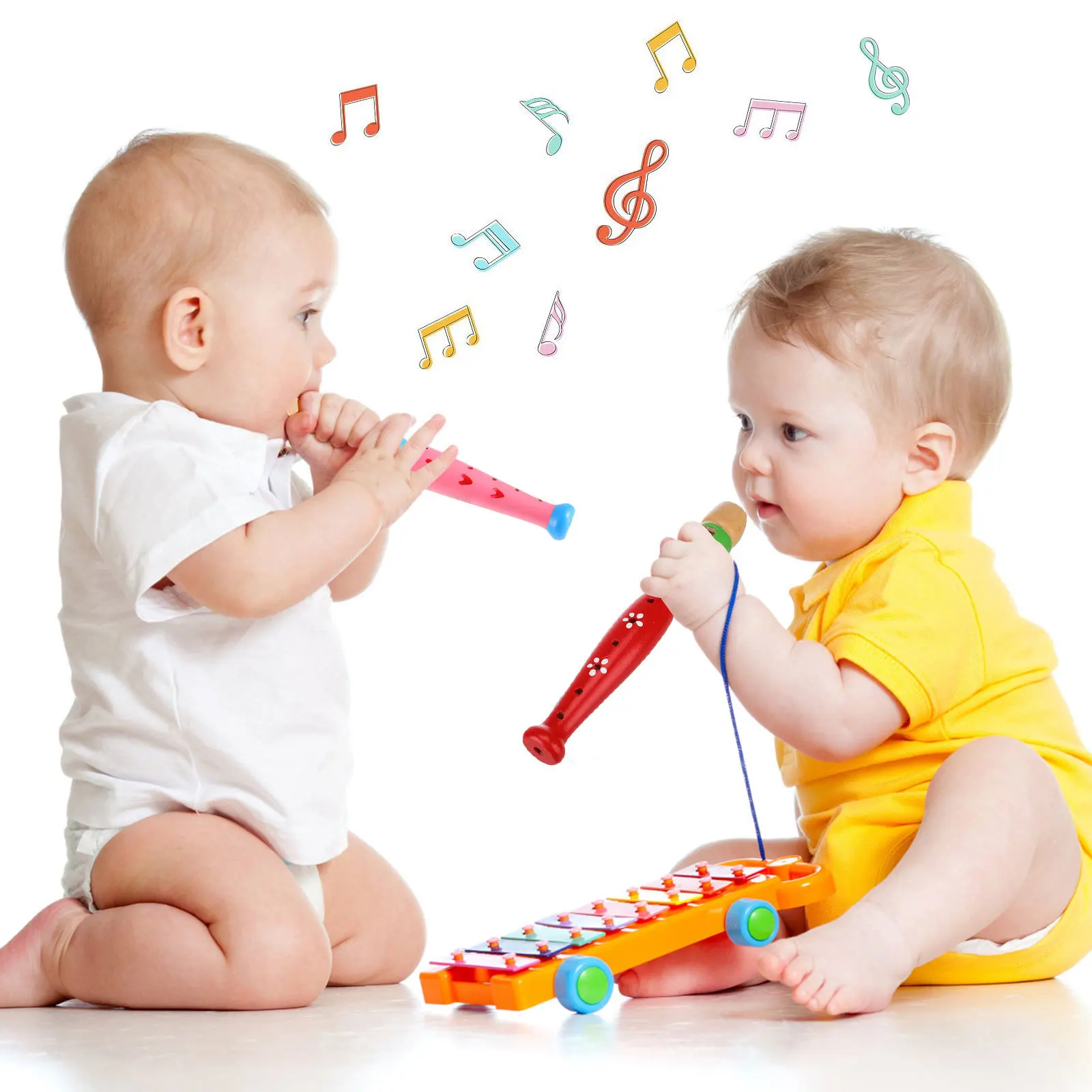 Strumento musicale educativo per flauto piccolo registratore in legno a 6 fori per bambini che imparano presto musica per bambini in età prescolare