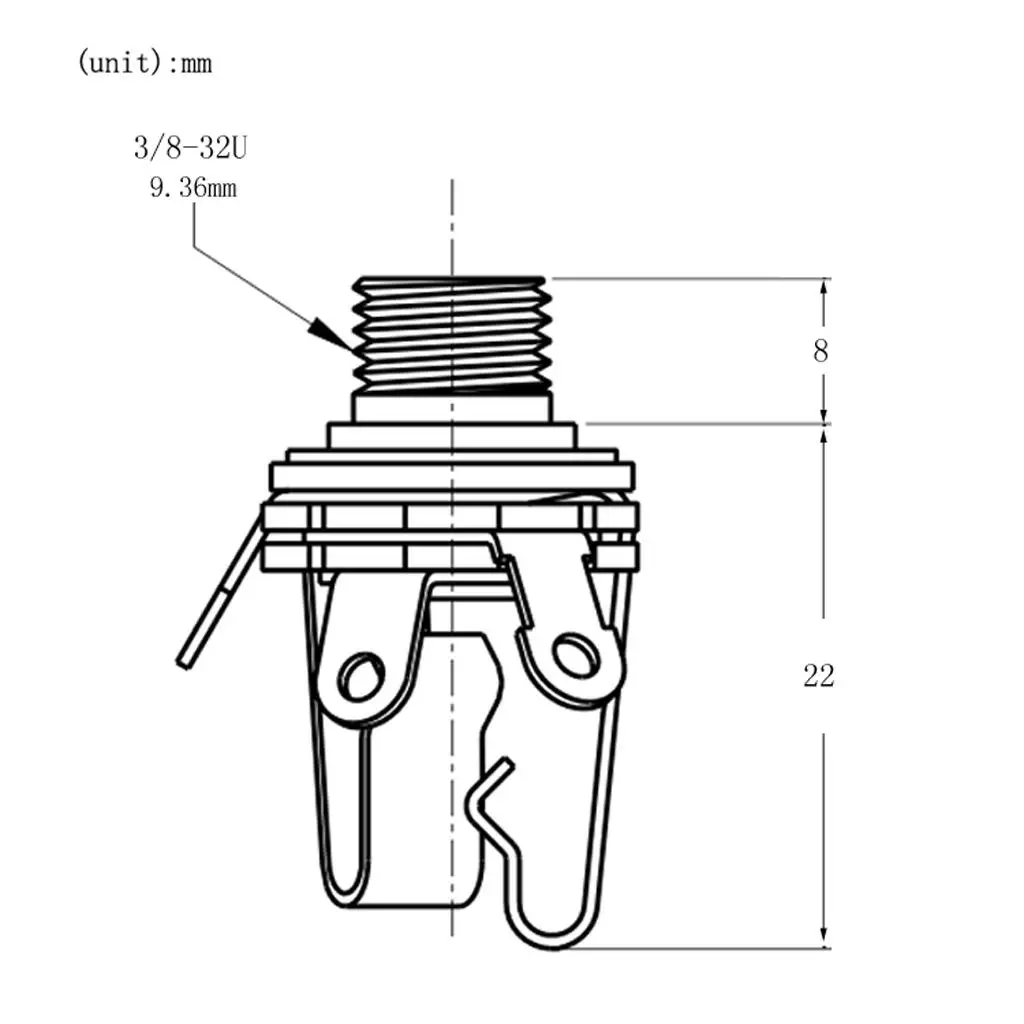 Вилка электрического бас-звукоснимателя 6,35 мм, моно латунный входной гитарный разъем, аксессуар для электрогитары и бас-гитары