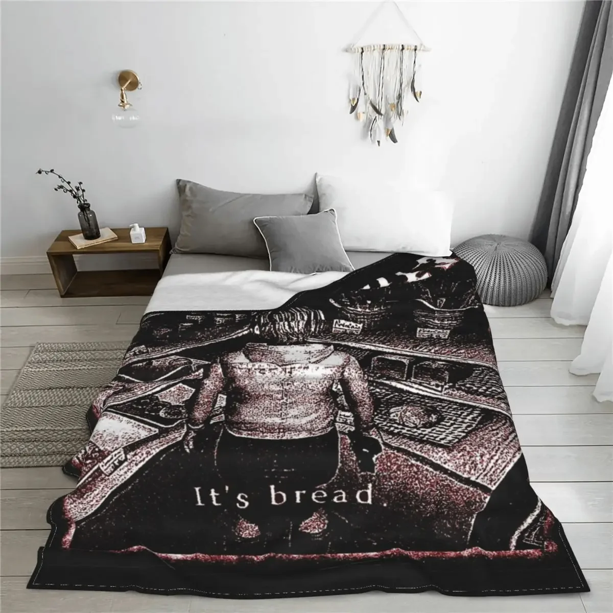 It's Bread Silent Hill 3 Throw Blanket Flannel Home Heather Throw Blankets Cozy Super Soft for Couch Bedspread view 3