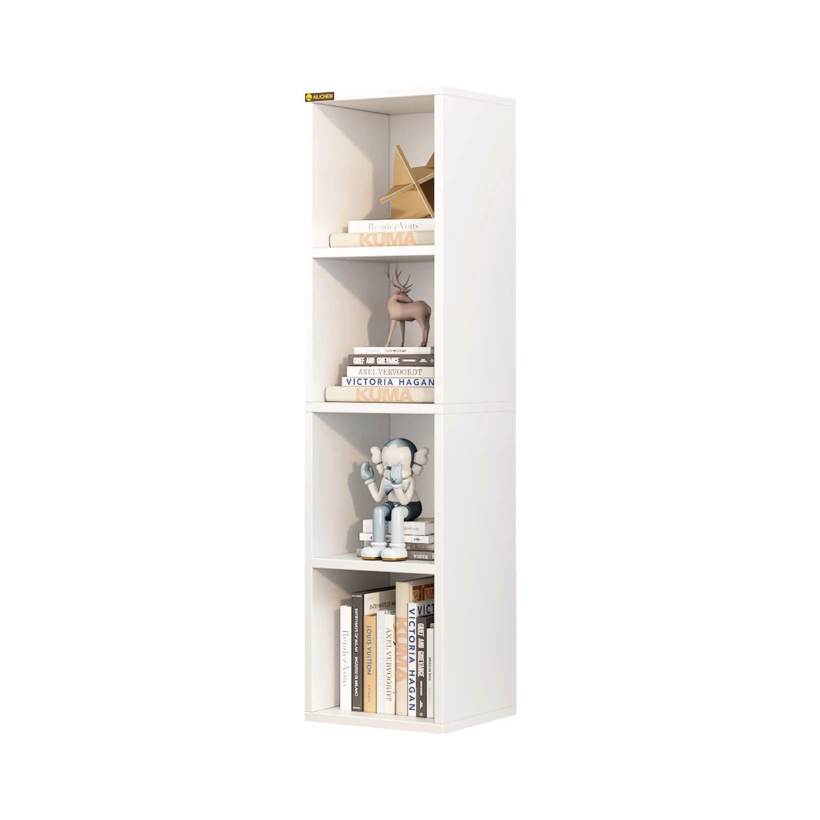 YQ FOREVER MDF Bookcase Home Storage Bookshelves Wooden Cabinet Modern Furniture Design