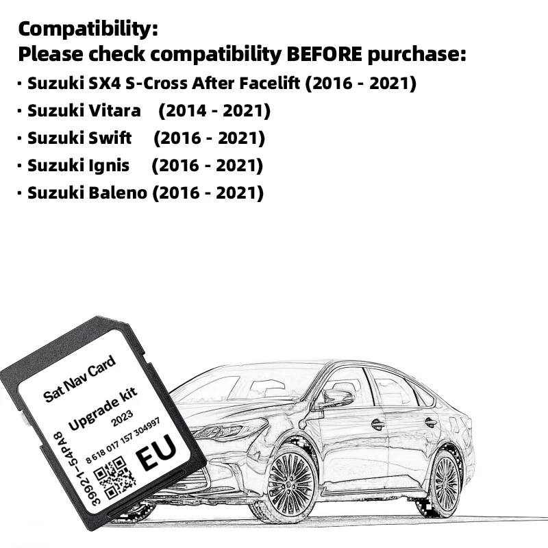 Latest Naving Map SD Card Navi 2022 Swift Sx4 S-Cross Vitara 54PA8 for Suzuki Slda Bosch England Poland Germany