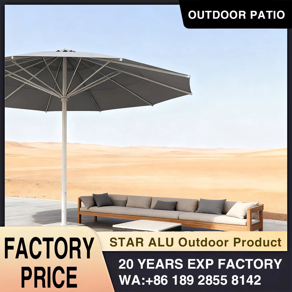 Customized Parasols Foldable Waterproof Huge Umbrellas with LED Lights for Outdoor Cafes & Gardens