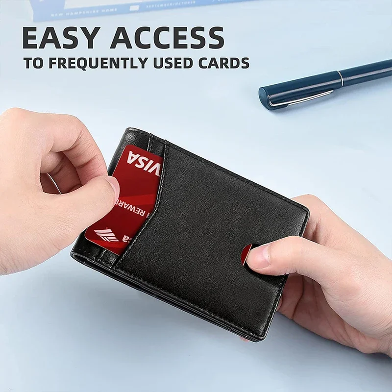 Rfid Airtag Geldbörsen Kohlefaser Kreditkarteninhaber Bifold Geldbeutel Ausweis Bank Karteninhaber Slim Air Tag Geldbörse für Männer Carteiras – Detail 18