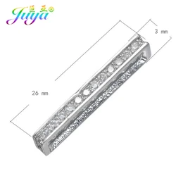 Juya 18K Gold Plated Copper Beadwork Jewelry Spacer Bars Accessories For DIY Natural Stone Pearl Bracelet Necklace Making