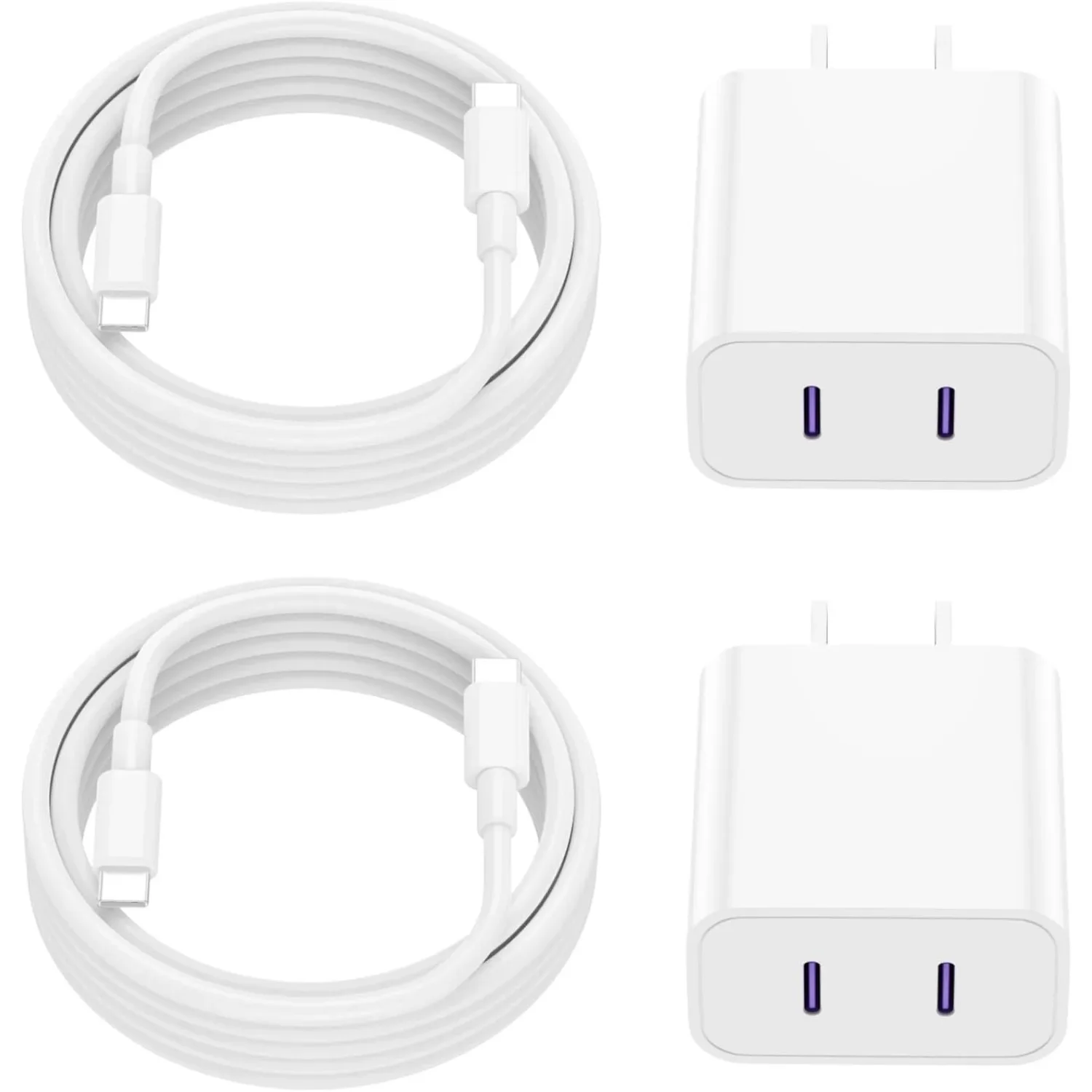 Phone16 Charger Fast Charging,2Pack 20W Dual Port USB C Wall Charger with 10 FT Type C Cord for iPhone 15/15Plus/15Pro/15Pro Max