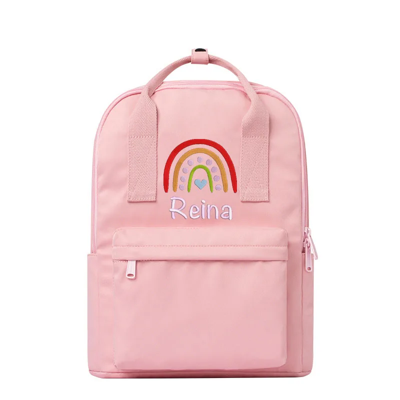 Bestickter Regenbogen rucksack, personal isierter Regenbogen rucksack, Kindergarten rucksack, Schul anfang