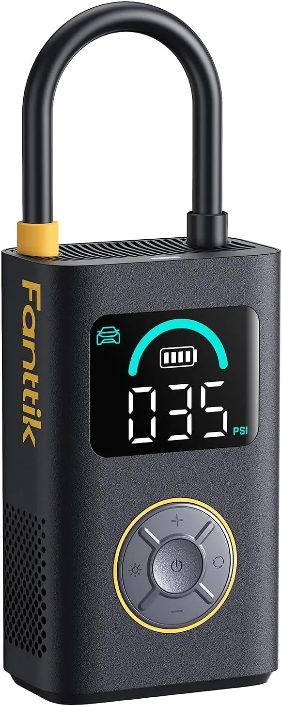 

Portable Tire Inflator for Cars, Motorcycles, Bikes - Fast Inflation, Digital Gauge, Cordless Air Pump up to 150PSI
