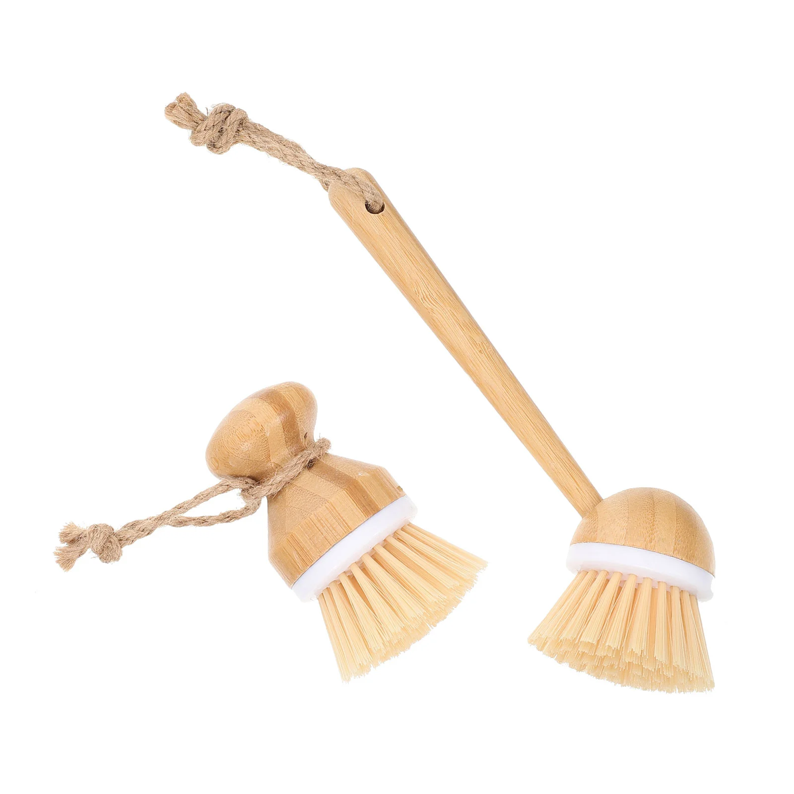 

2 Pcs Cleanser Bamboo Pot Brush Household Dish Product Portable Multi-function Accessory Convenient Scrubber Wok