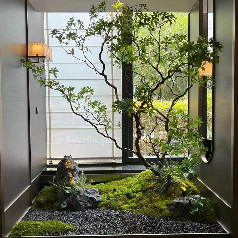 

Simulated green plant horse drunk wood fake tree decoration hall window fake plant landscaping large ornament landscape