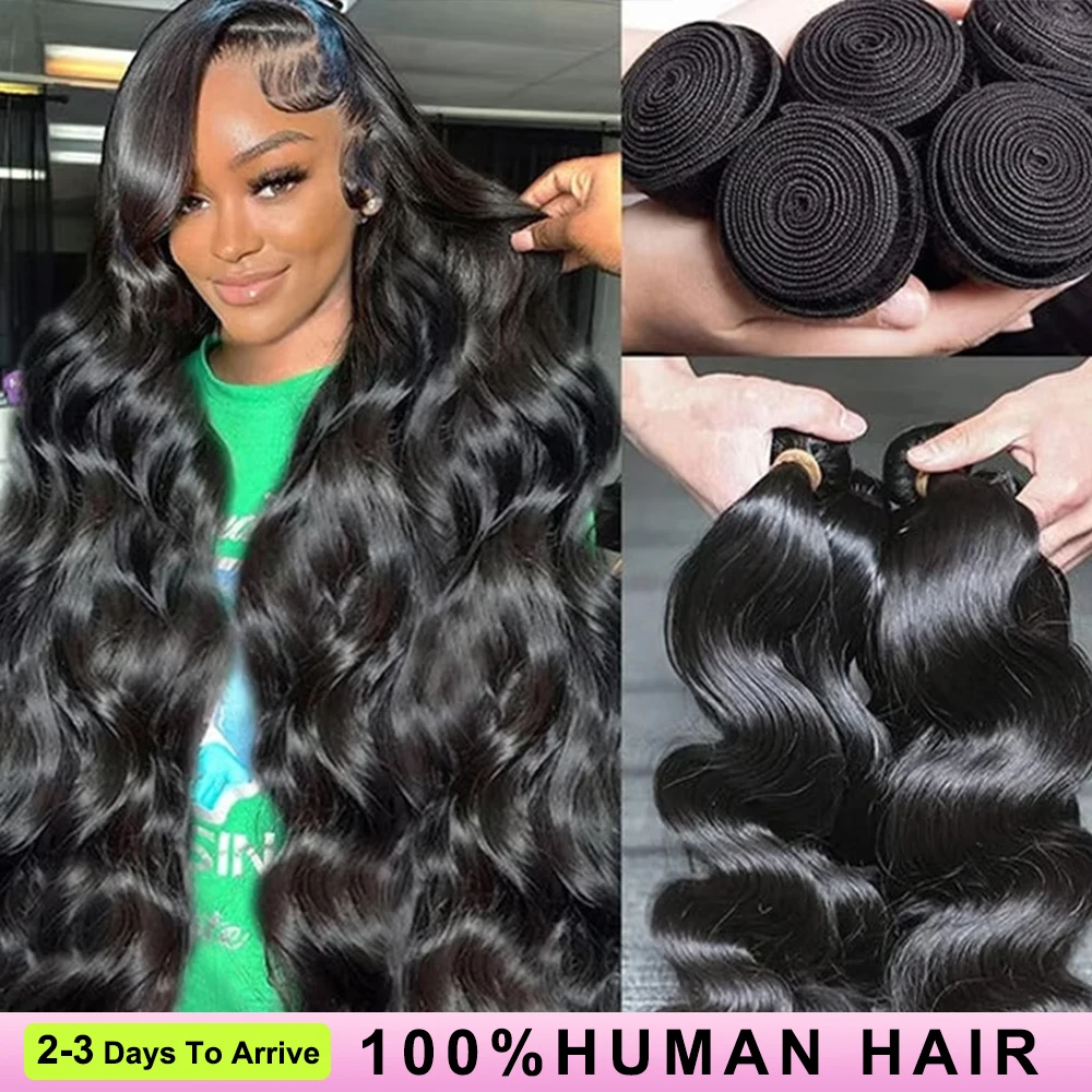 

Body Wave Human Hair Bundles 100% Brazilian Raw Human Hair 1/3/4 Bundles 50 Inch Brazilian Hair Weave Human Hair Extensions