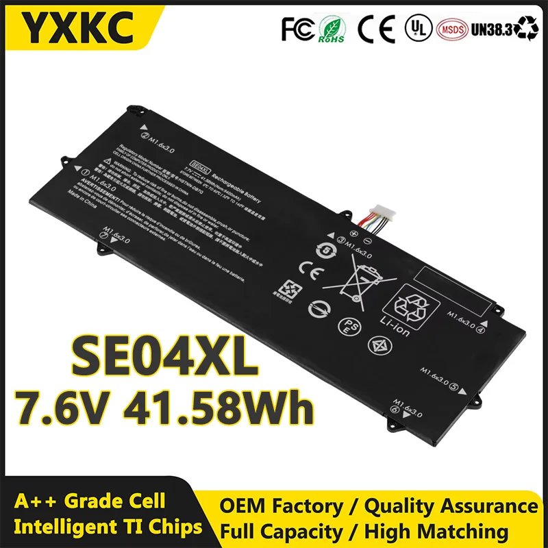 7.6V 41.58Wh  SE04XL Replacement Laptop Battery for HP Pro X2 612 G2 Series 860708-855 860724-2B1 860724-2C1 HSTNN-DB7Q