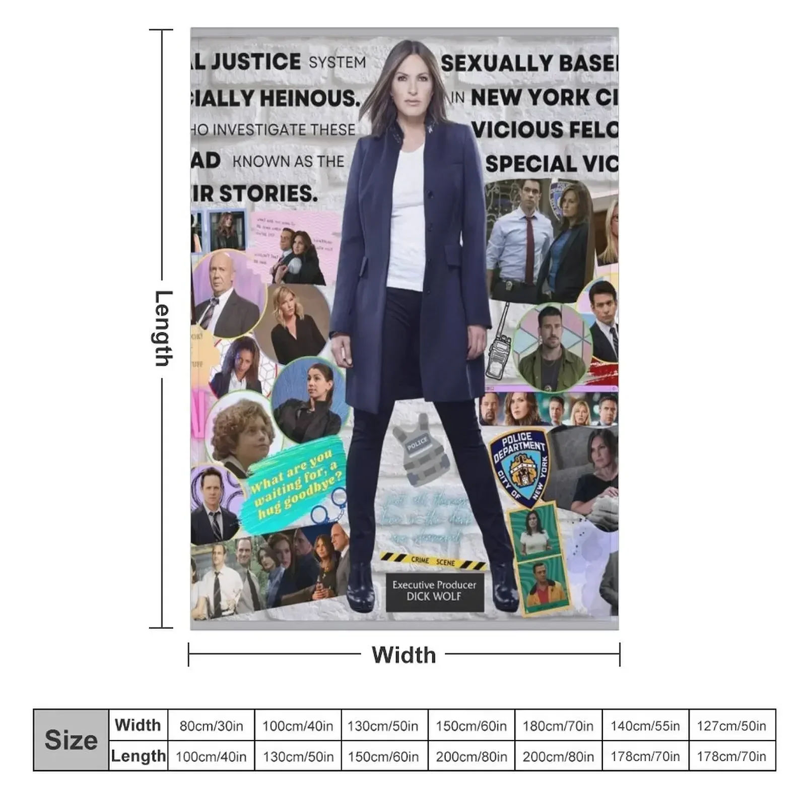 Law & Order SVU Collage Throw Blanket Plaid Flannel Fabric Bed Fashionable Thermals For Travel Flannels Multi-Purpose Blankets
