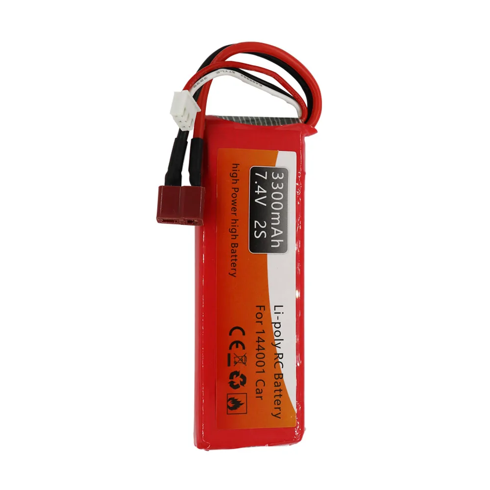 7.4V 3300mAh bateria Lipo z zestaw z ładowarką do Wltoys 1/14 144001 pilot zabawka samochód akcesoria do łodzi 7.4V 2S bateria liion