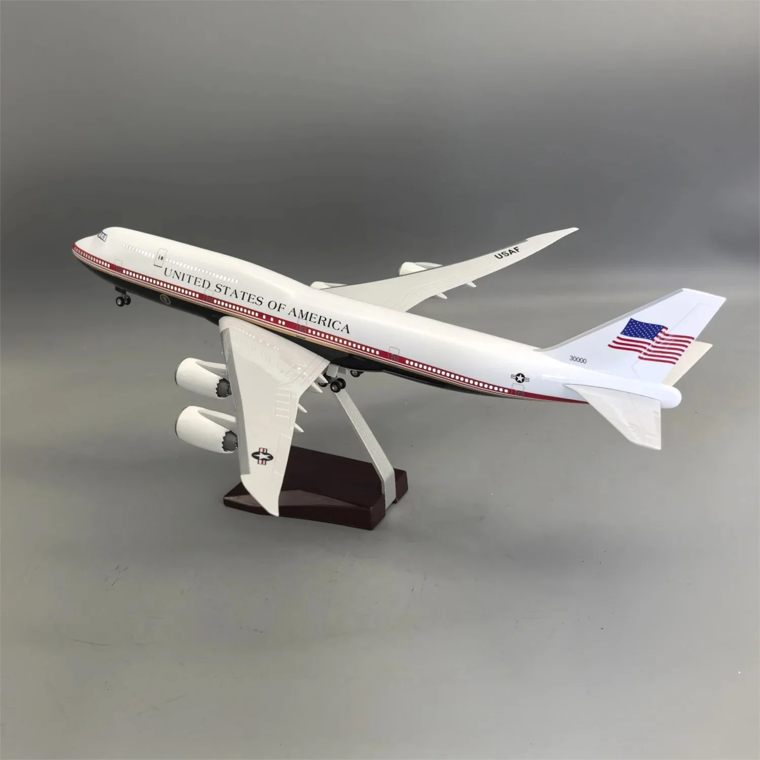47cm US Air Force One B747 Resin Diecast Aircraft 1:150 Scale Airplanes Exquisite Gifts For Collection With Wheels & Stable Base