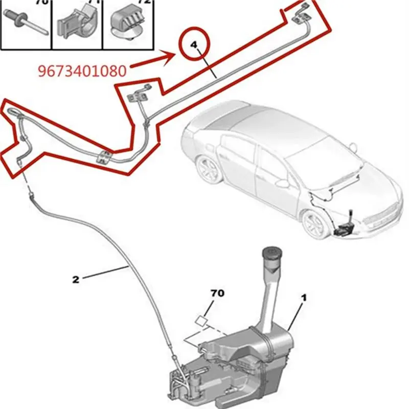 For 508 Car Engine Hood Front Windscreen Wiper Nozzle 2 Pieces 9673401080 6438ET Windshield Washer Cleaner Tube