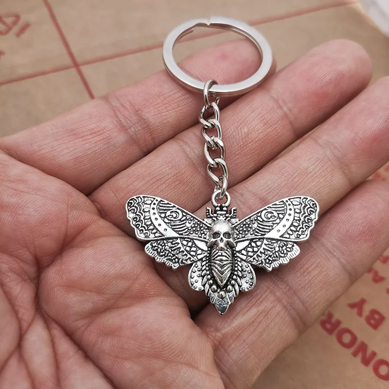 1 Stück Todes motte Anhänger Schlüssel anhänger Vintage Schlüssel ring Auto tasche Mode Goth Zubehör Geschenk – Detail 8