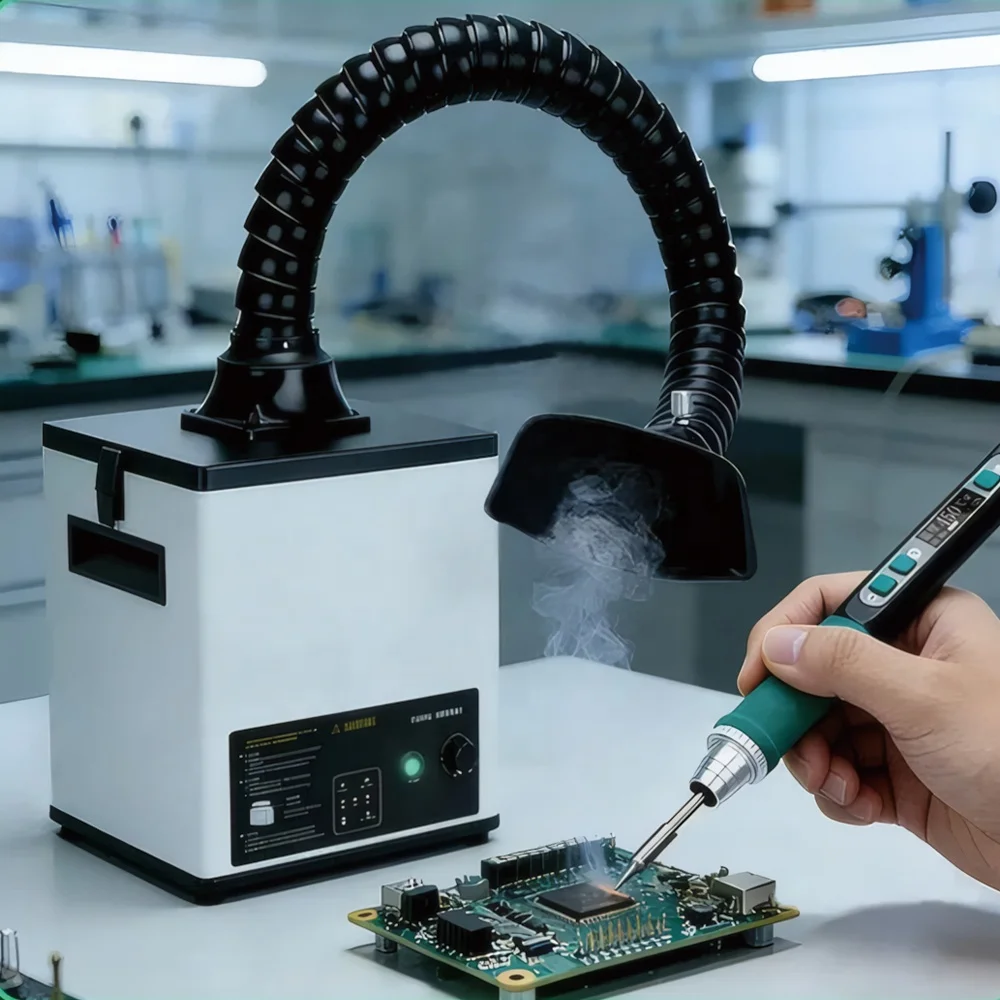 948DQ IV Fume Extractor Dual Filtration System Smoke Purification Soldering Repair la ser Marking Welding Fume