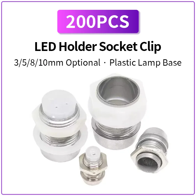 200PCS LED Mounting Holder 3mm 5mm 8mm 10mm Plastic LED Lamp Mount PCB Electronic Component