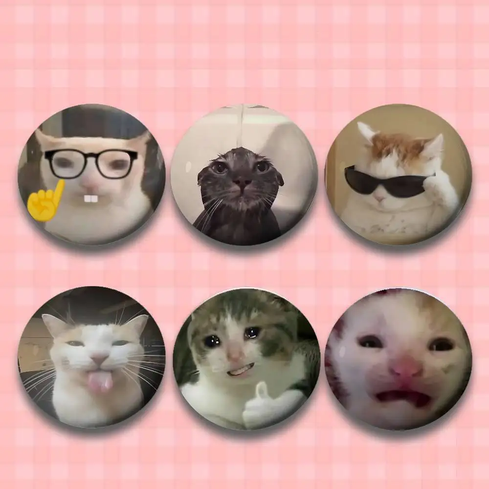 Lustige Katze Memes süße Abzeichen Weißblech Soft Button Pin Brosche Metall Abzeichen individuelle Schmuck Zubehör Hut Tasche Revers