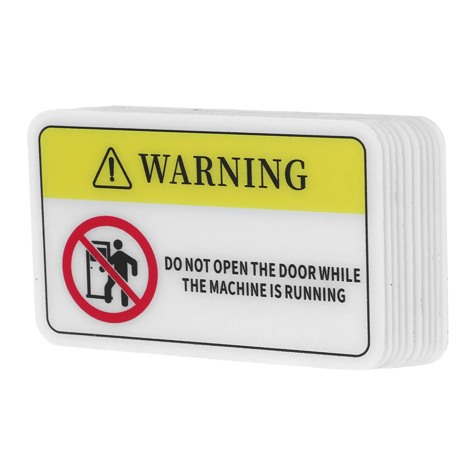 

10Pcs Industrial Equipment Safety Warning Stickers PVC Do Not Open Door Machine Running Self Adhesive Warning Labels